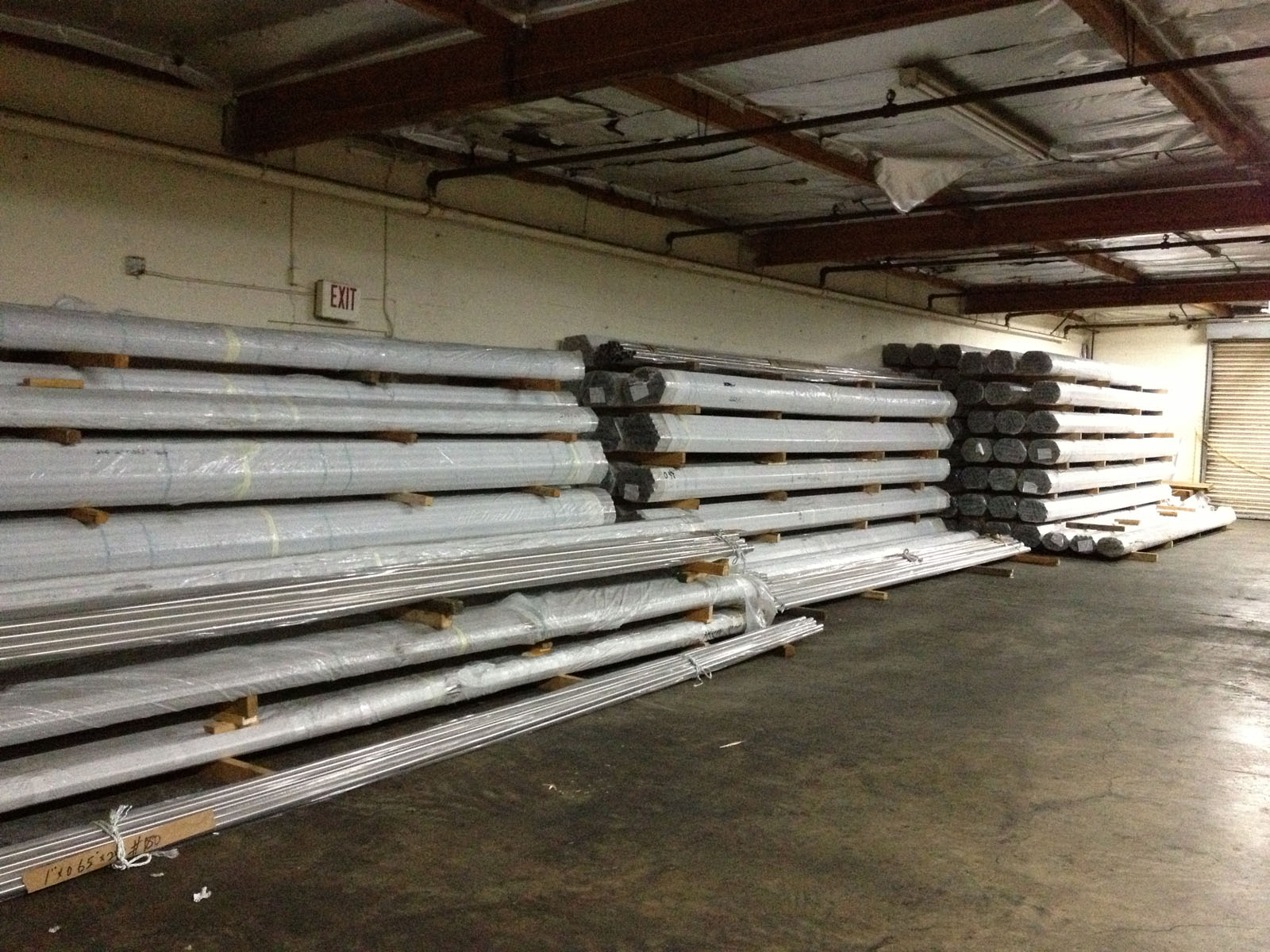 Stainless steel stock and storage inside the Permagro warehouse