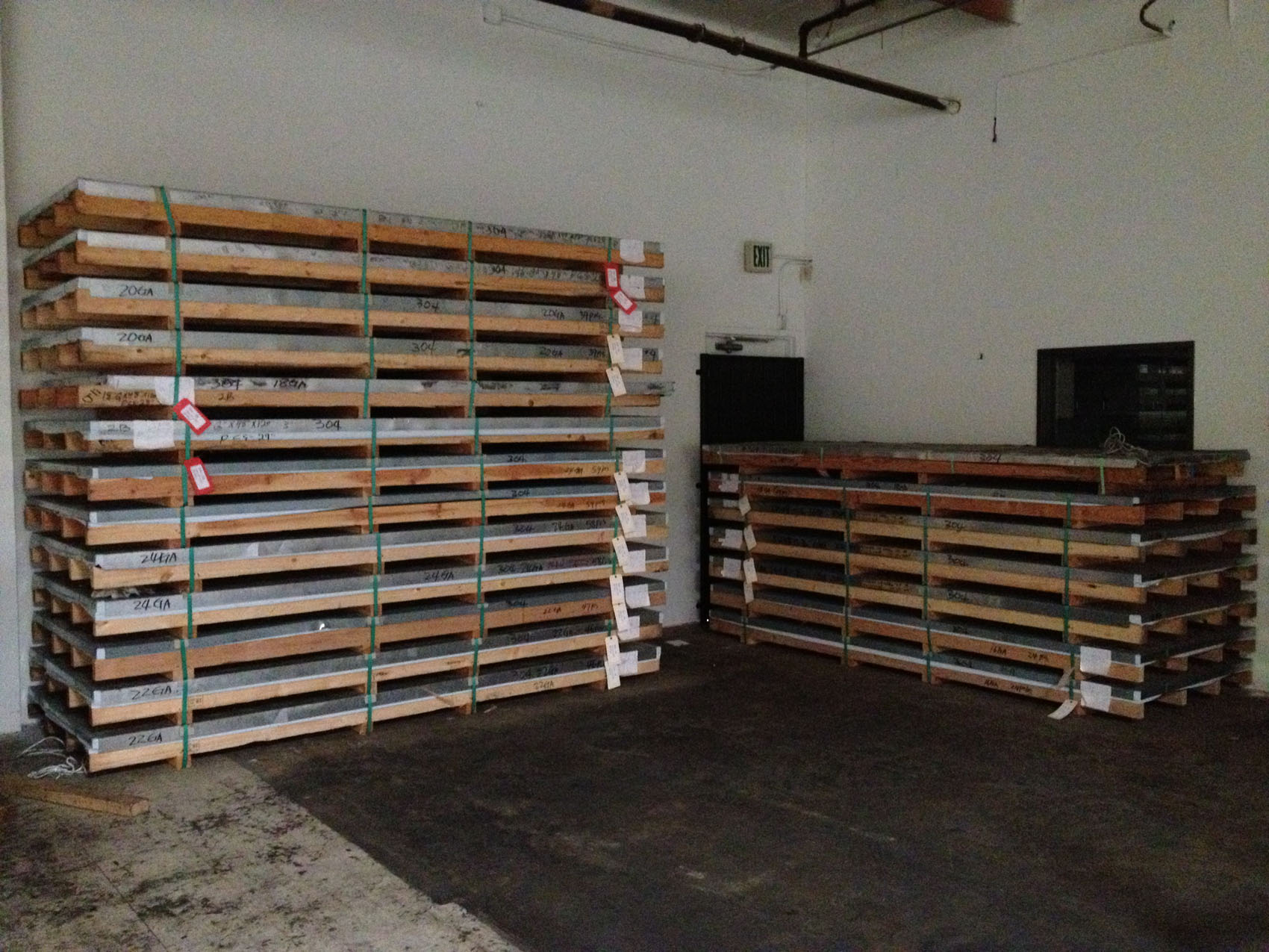 Stainless steel stock and storage inside the Permagro warehouse