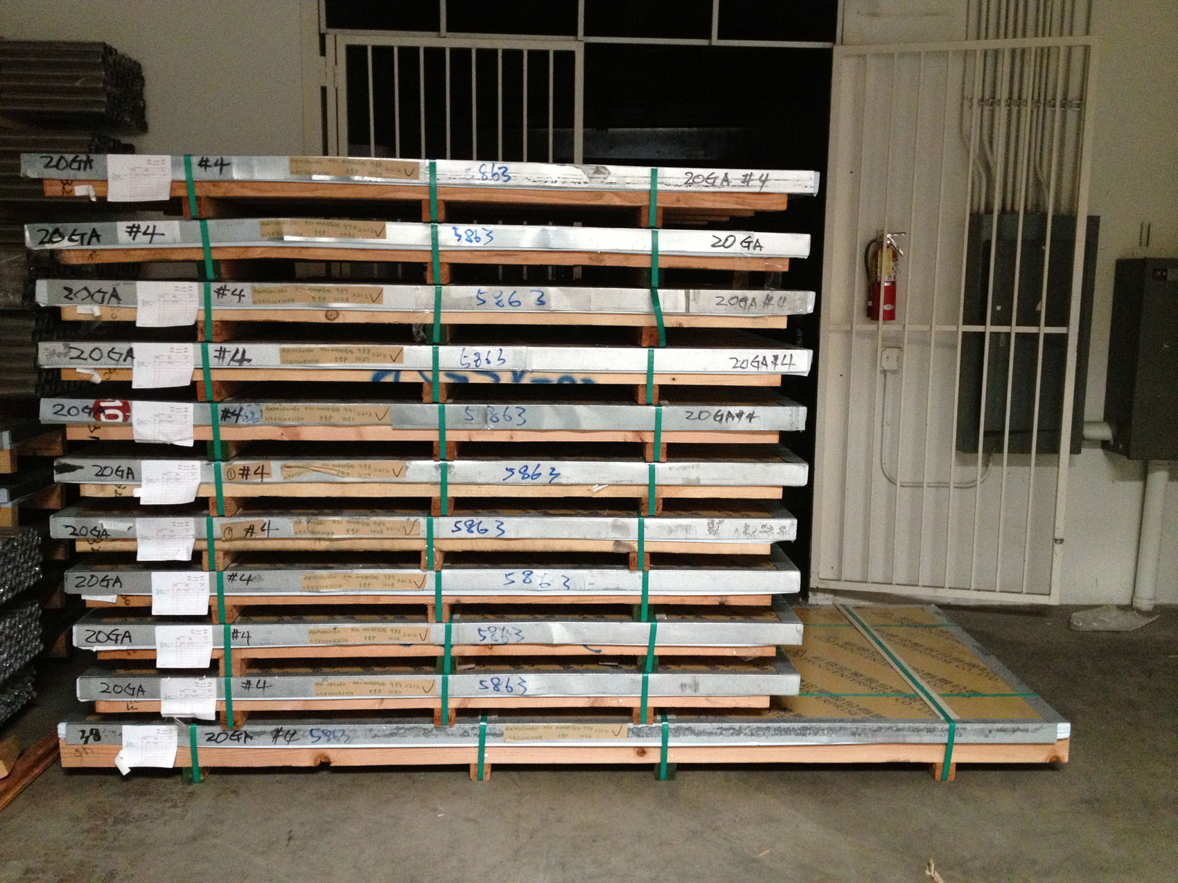 Stainless steel stock and storage inside the Permagro warehouse